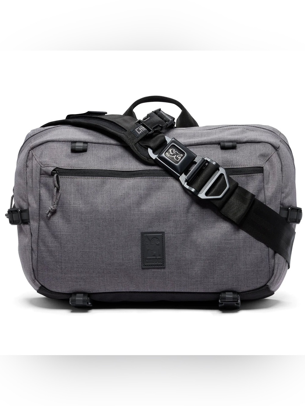 Grey Messenger Bag with Padded Black Strap - Unbranded